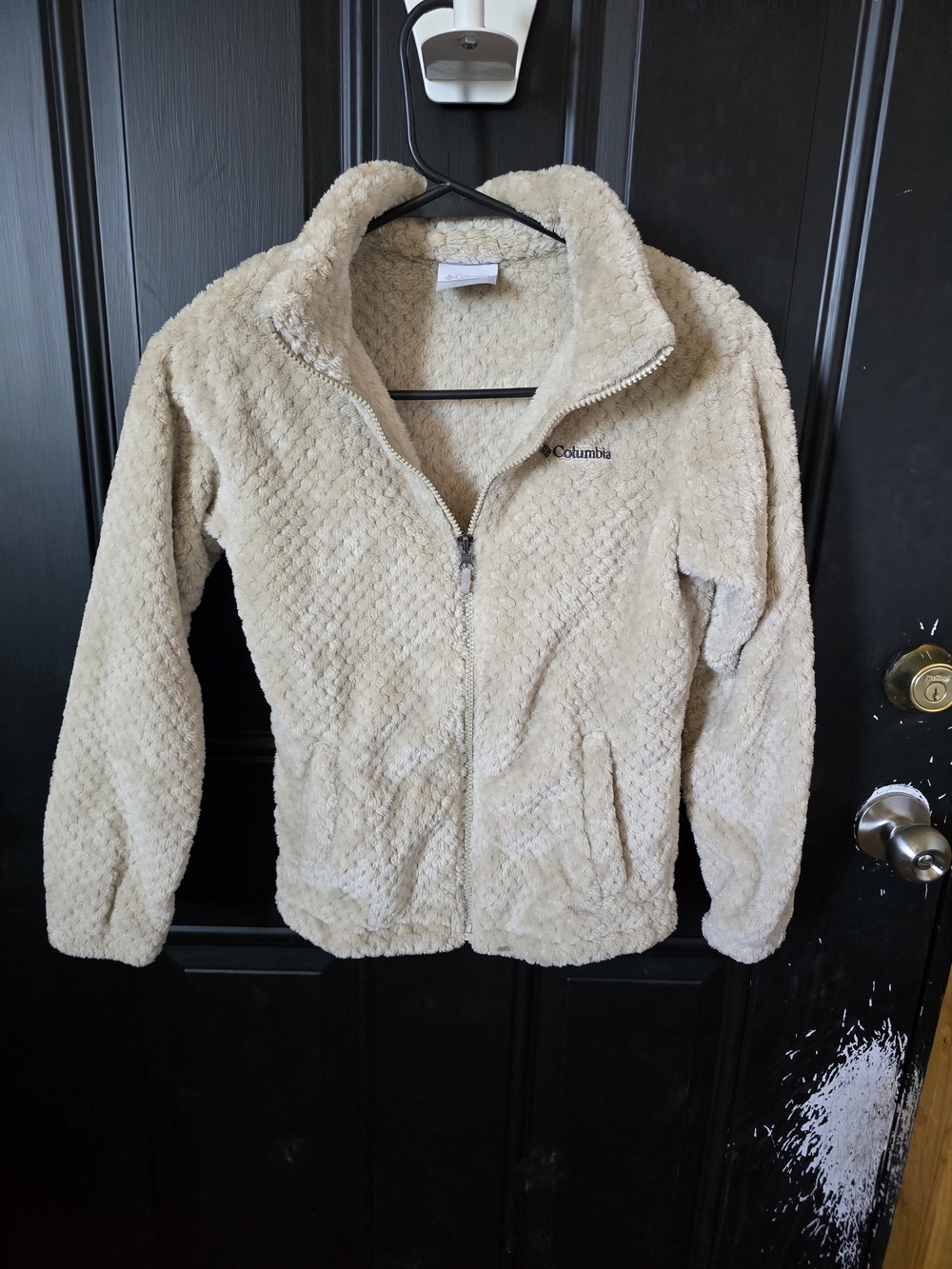 Columbia Cream Fuzzy Full-Zip Jacket